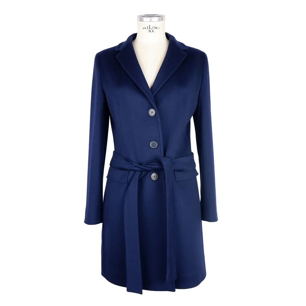 Made in Italy Women's Blue Cashmere Jackets & Coat