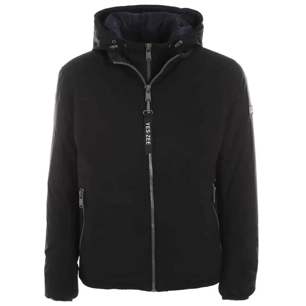 Yes Zee Men's Black Polyester Jacket