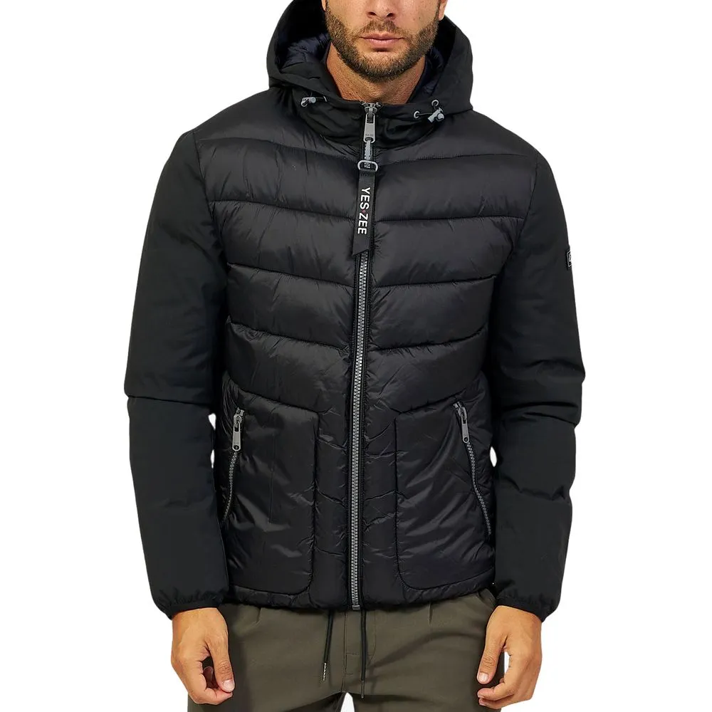 Yes Zee Men's Black Nylon Jacket