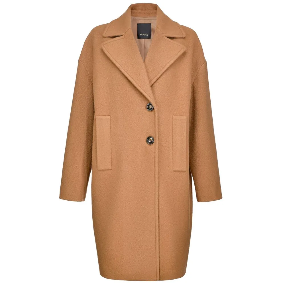 PINKO Women's Brown Wool Jackets & Coat