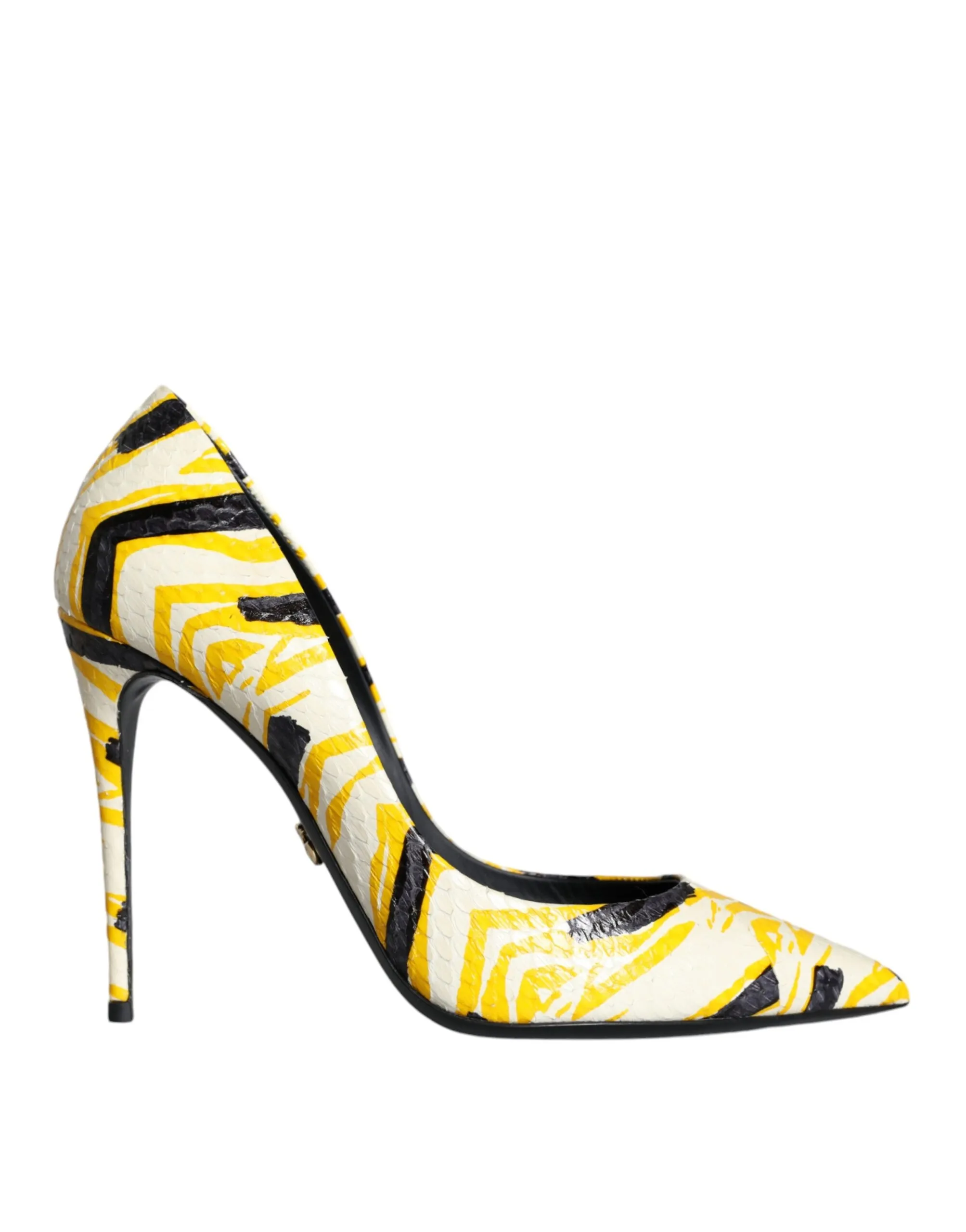 Dolce & Gabbana Women's Multicolor Stripes Leather High Heels Pumps Shoes
