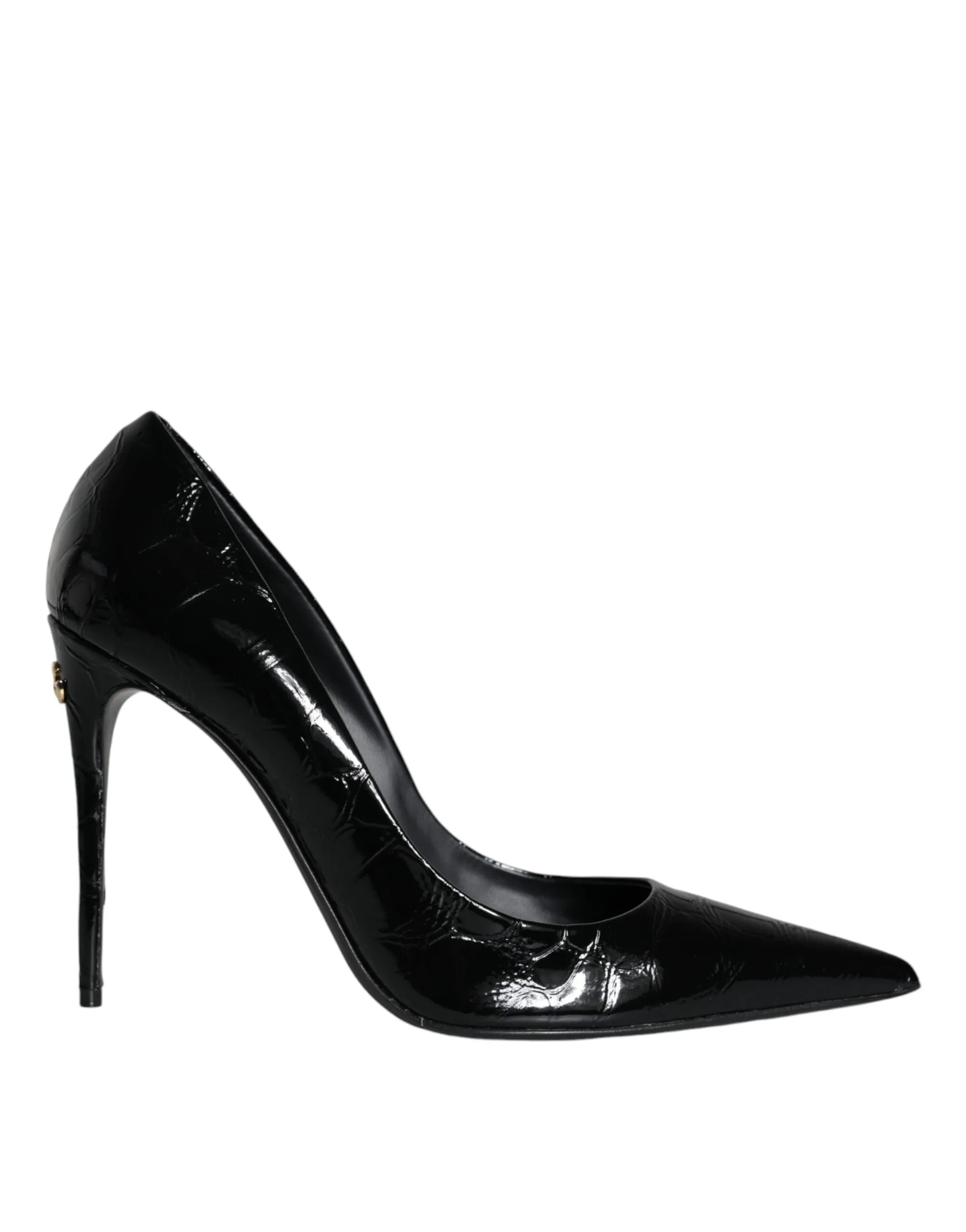 Dolce & Gabbana Women's Black Patent Leather High Heels Pumps Shoes