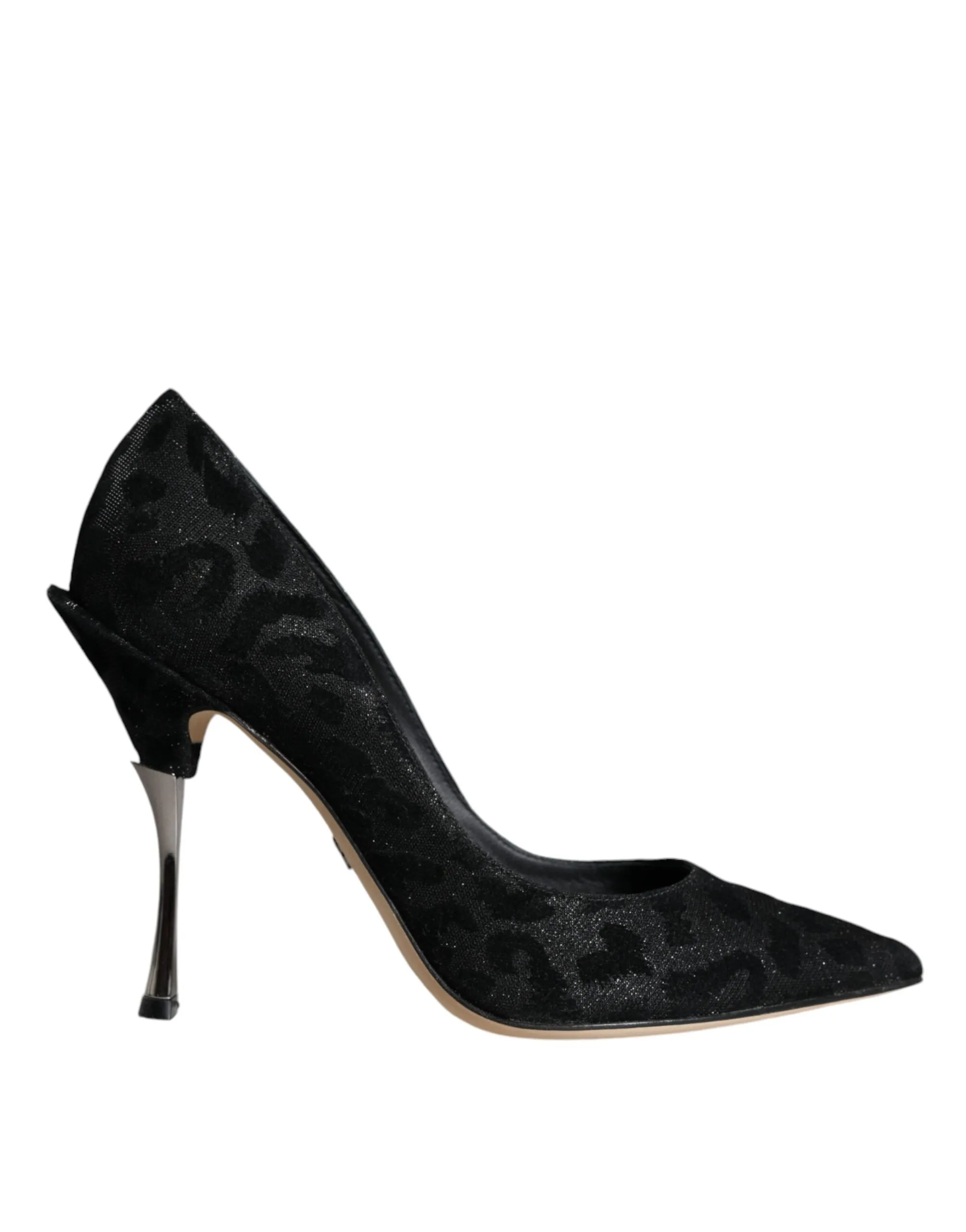 Dolce & Gabbana Women's Black Leopard Lurex High Heels Pumps Shoes