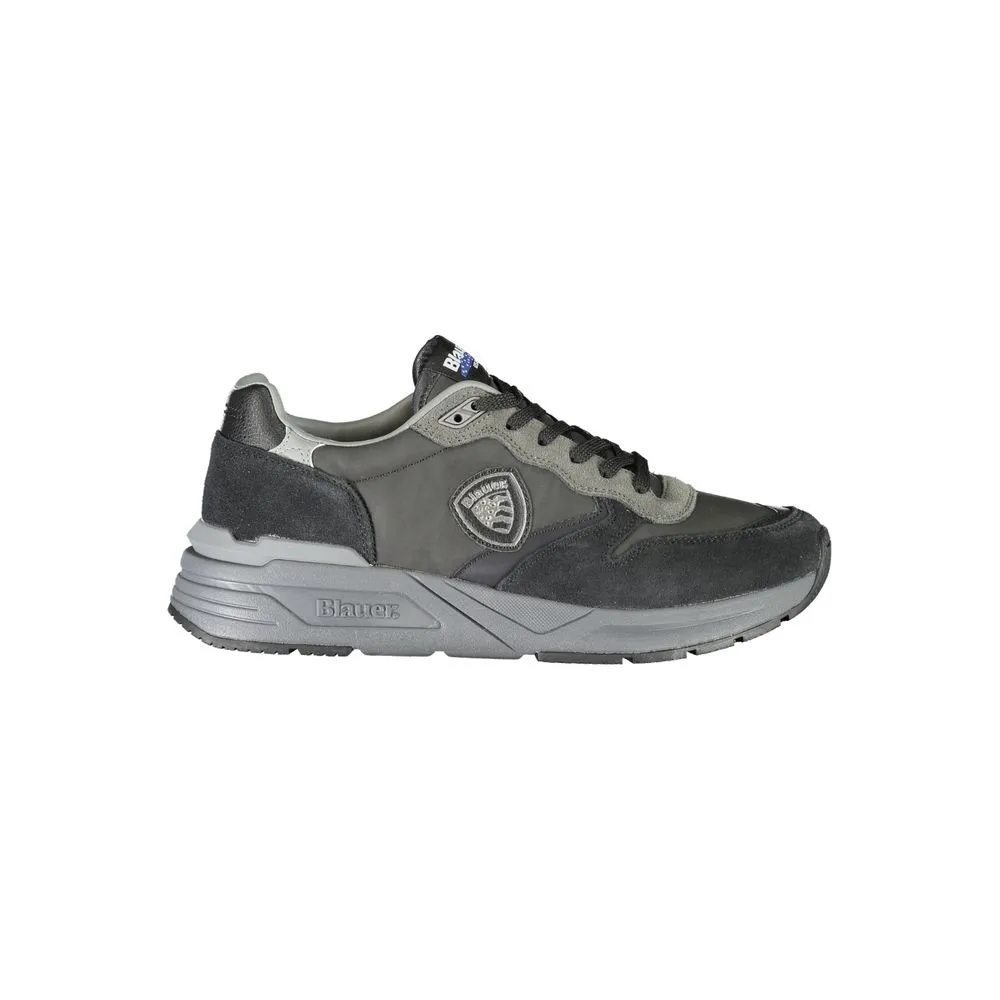 Blauer Men's Black Polyester Sneaker