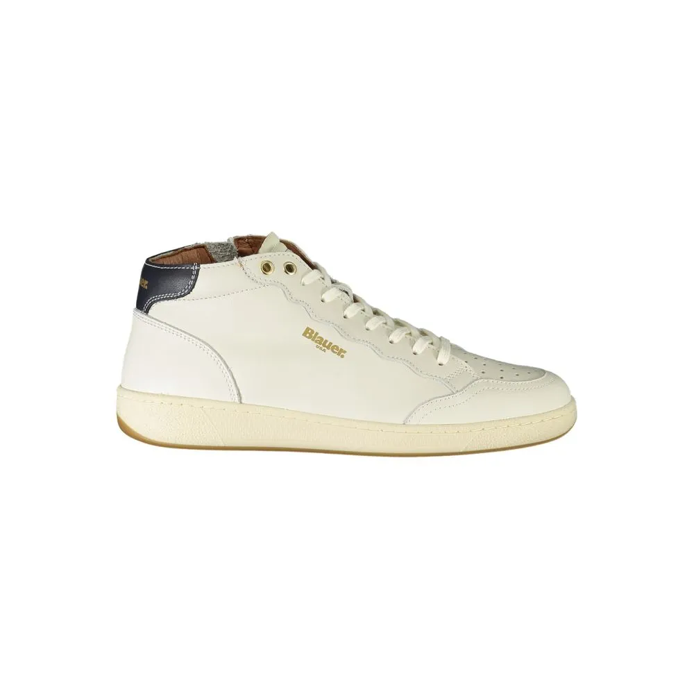 Blauer Men's White Polyester Sneaker