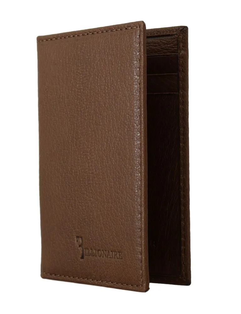 Billionaire Italian Couture Elegant Leather Men's Wallet in Brown