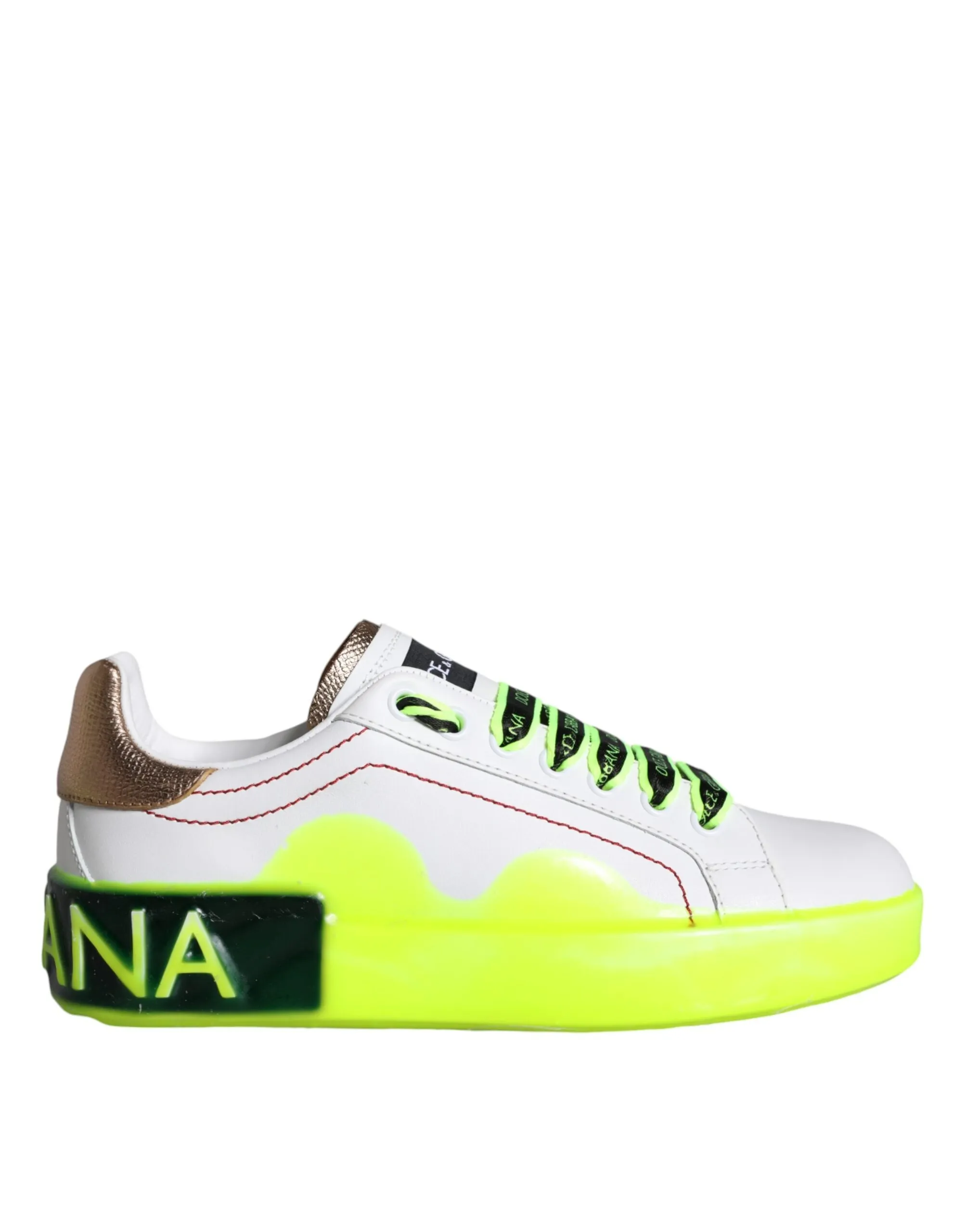 Dolce & Gabbana Women's White Leather Portofino Low Top Sneakers Shoes