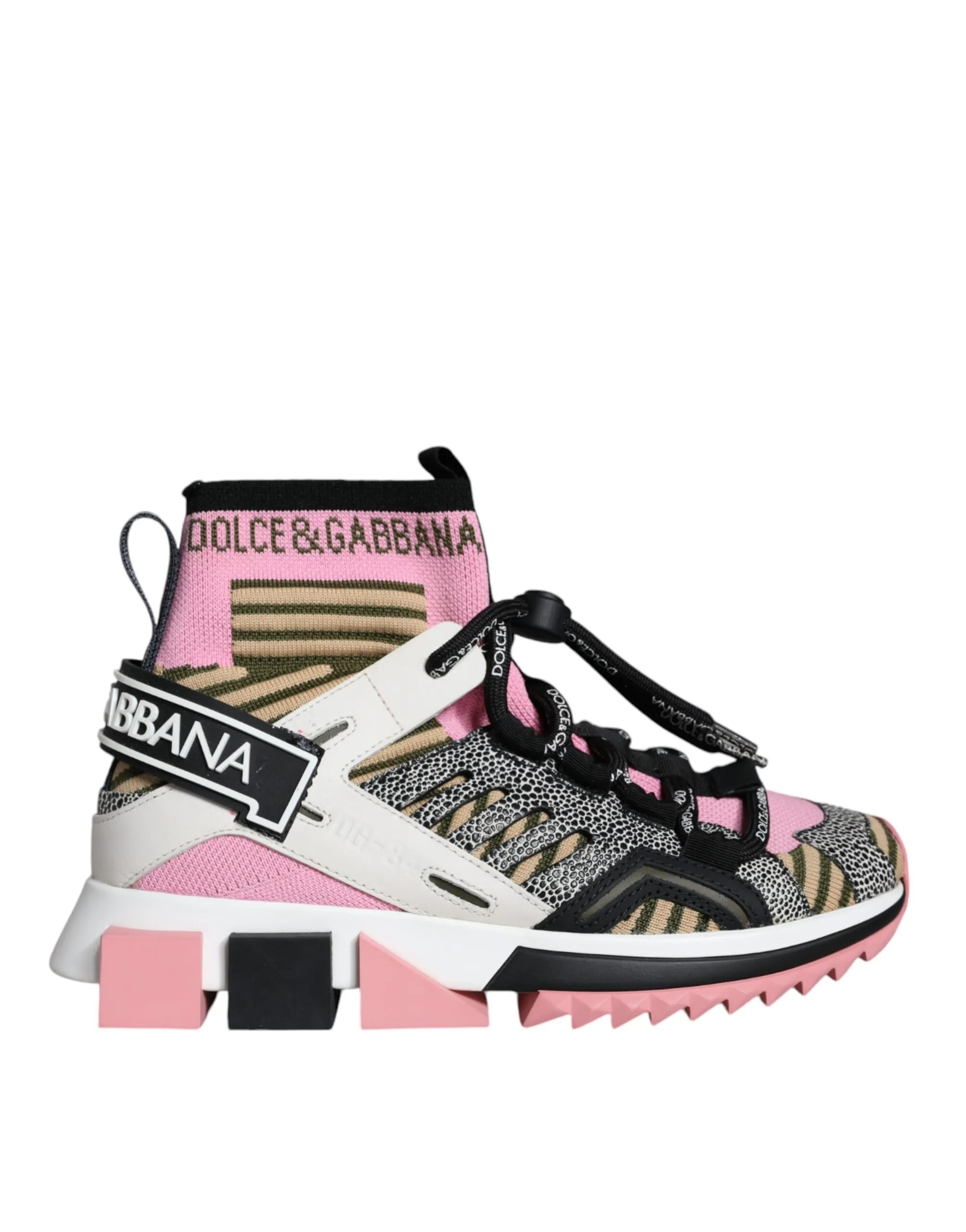 Dolce & Gabbana Women's Multicolor Sorrento Socks Logo Sneakers Shoes