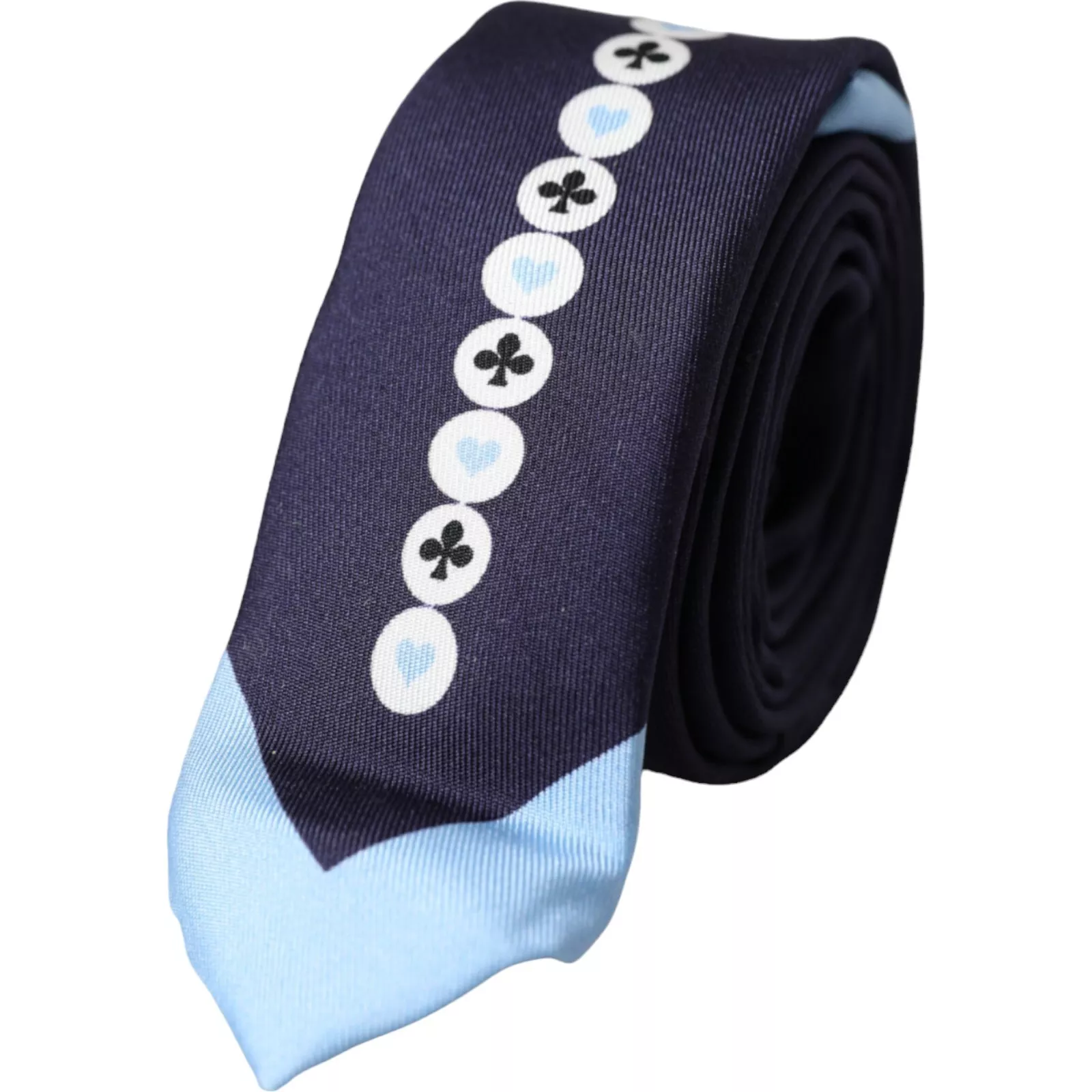 Dolce & Gabbana Men's Blue Card Deck Symbols Adjustable Tie