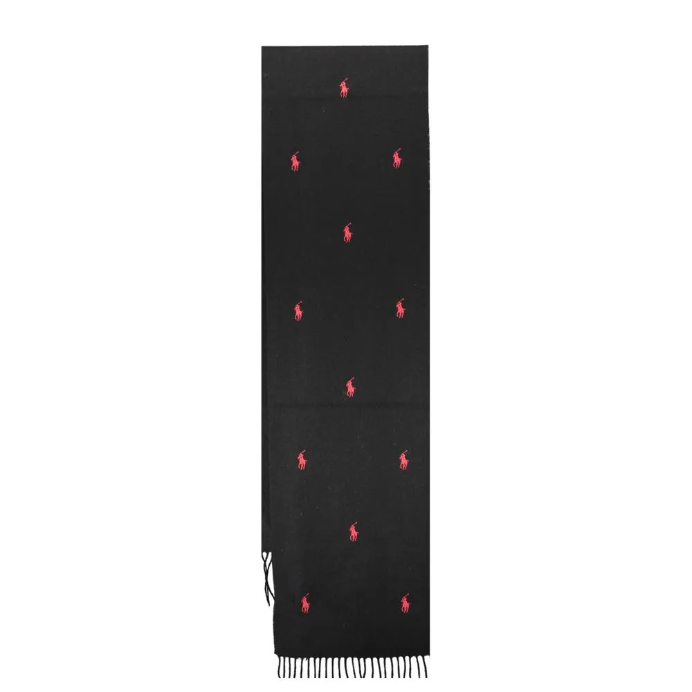 Ralph Lauren Men's Black Wool Scarf