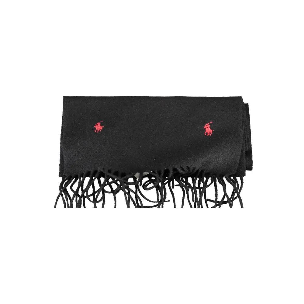Ralph Lauren Men's Black Wool Scarf