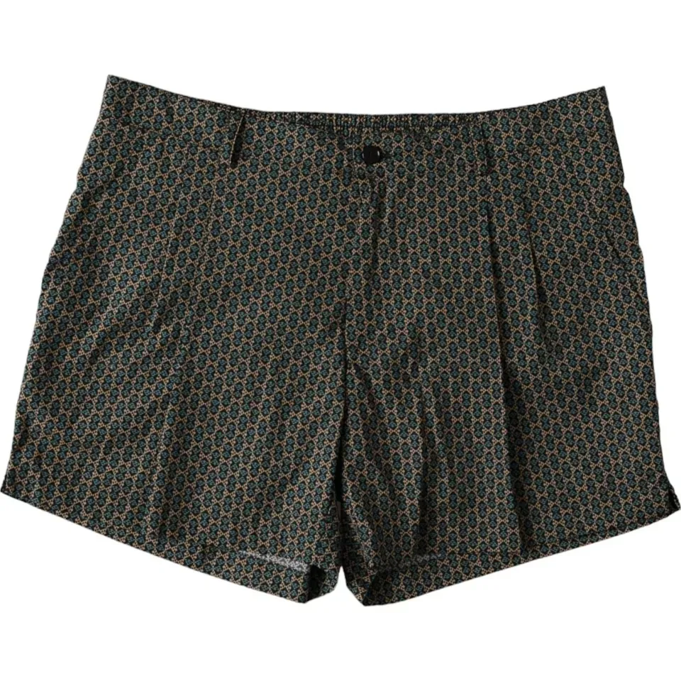 Dolce & Gabbana Men's Brown Patterned Beachwear Swim Shorts Swimwear