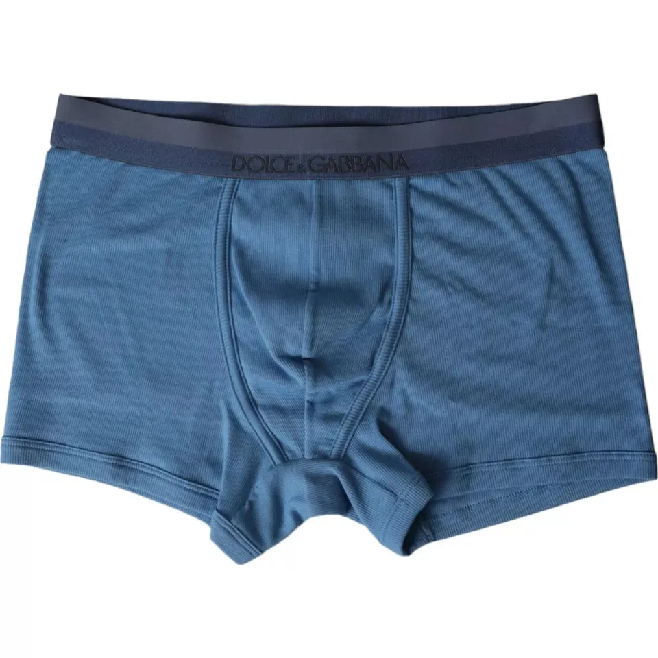 Dolce & Gabbana Men's Blue Cotton Blend Regular Boxer Shorts Underwear