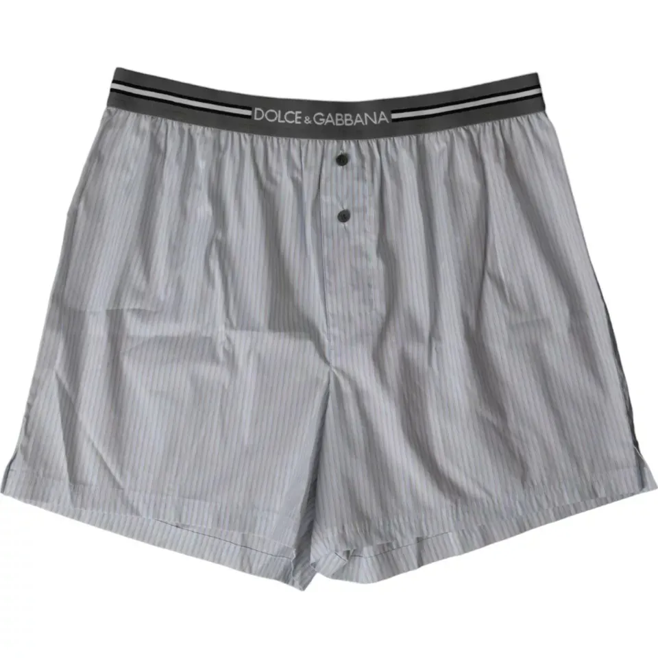 Dolce & Gabbana Men's Gray Stripes Cotton Blend Boxer Shorts Underwear