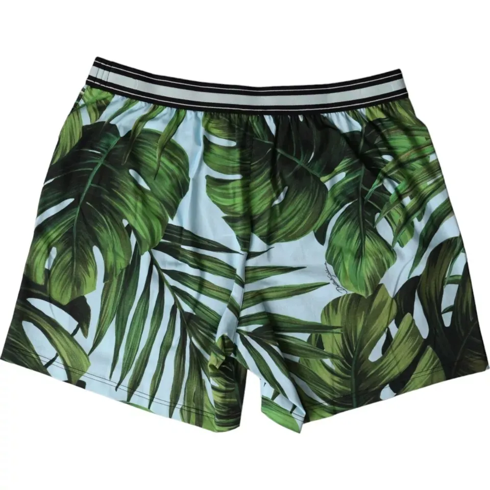 Dolce & Gabbana Men's Multicolor Leaf Print Regular Boxer Underwear