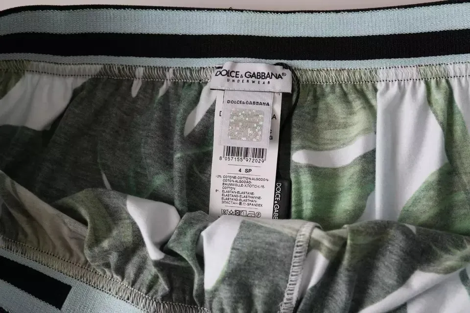 Dolce & Gabbana Men's Multicolor Leaf Print Regular Boxer Underwear