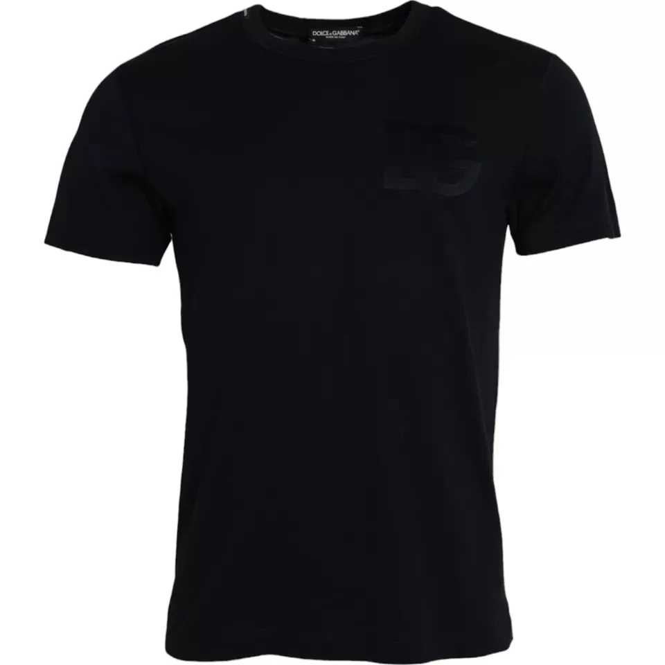 Dolce & Gabbana Men's Black Logo Round Neck Short Sleeves T-shirt