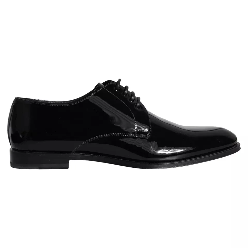 Dolce & Gabbana Men's Black Patent Leather Derby Formal Dress Shoes