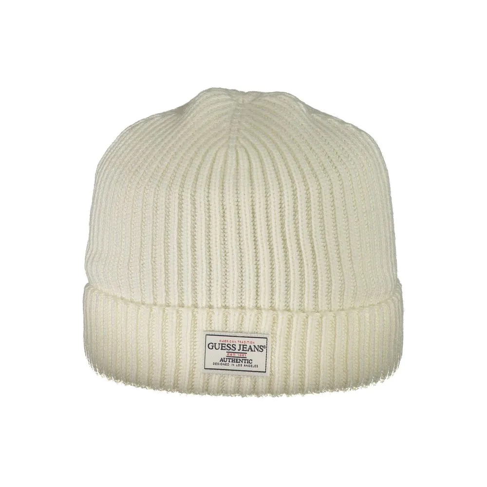 Guess Jeans Men's White Acrylic Hats & Cap