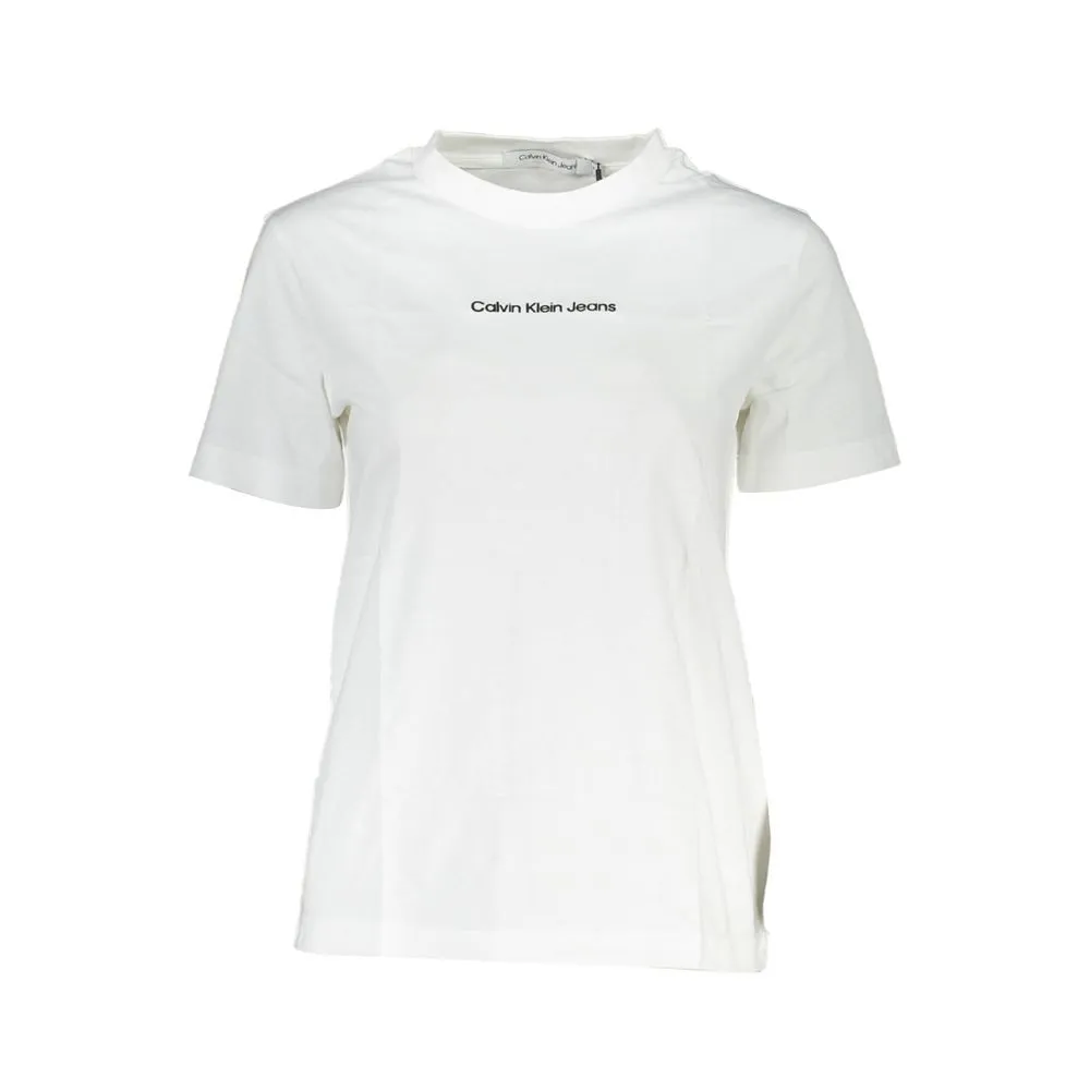 Calvin Klein Women's White Cotton Tops & T-Shirt