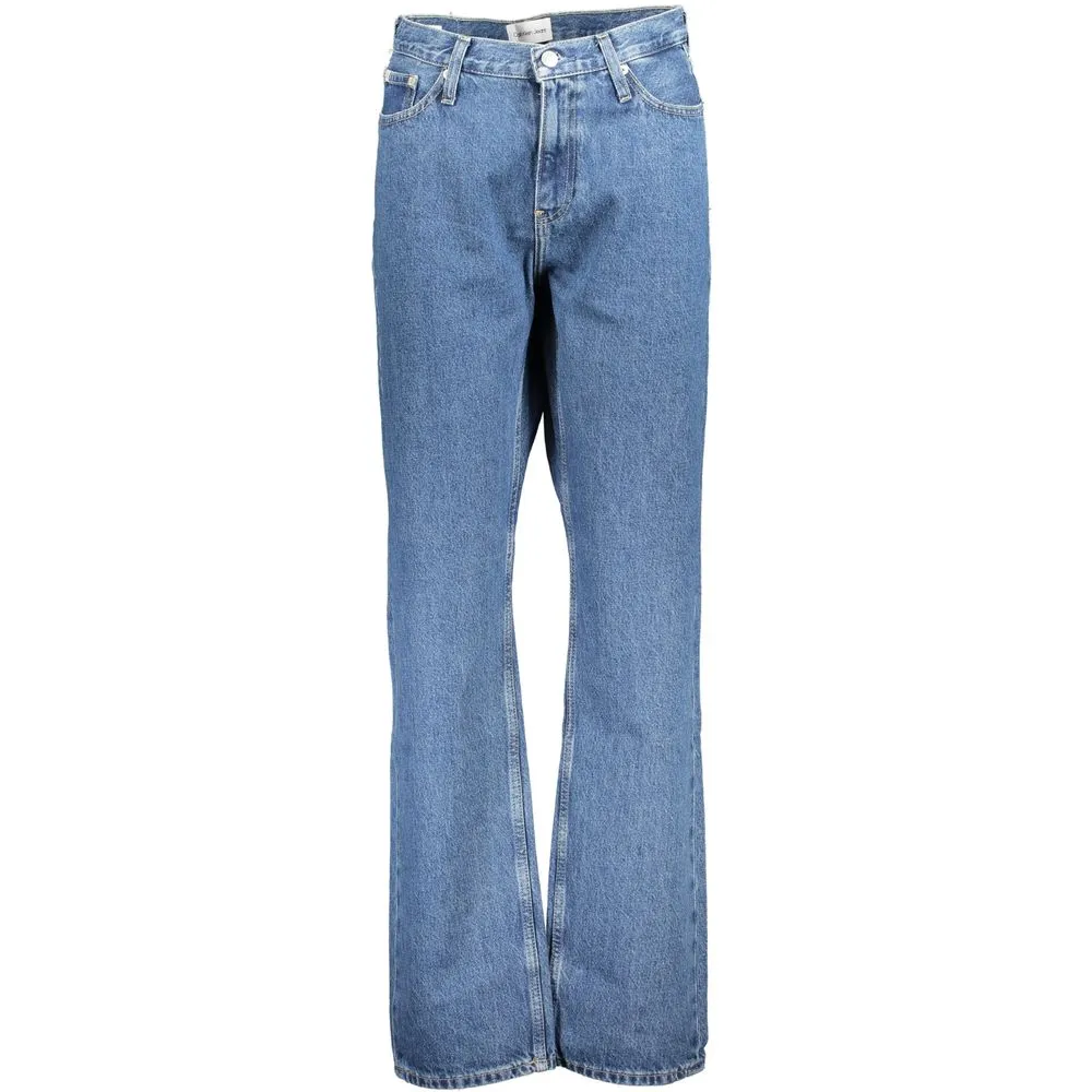 Calvin Klein Women's Blue Cotton Jeans & Pant