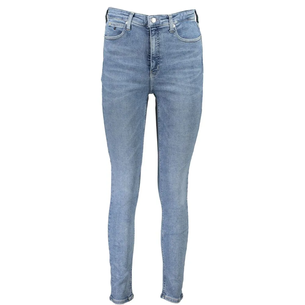 Calvin Klein Women's Light Blue Cotton Jeans & Pant