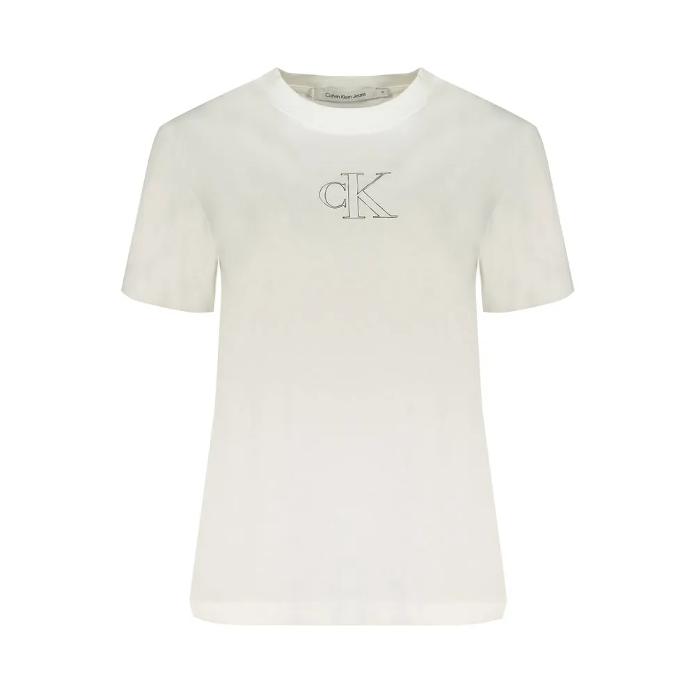 Calvin Klein Women's White Cotton Tops & T-Shirt