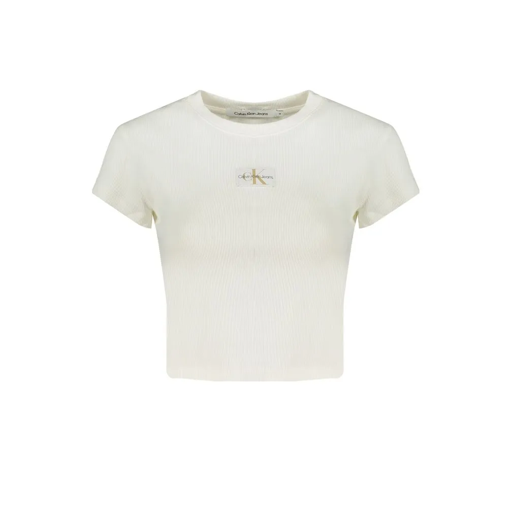 Calvin Klein Women's White Cotton Tops & T-Shirt
