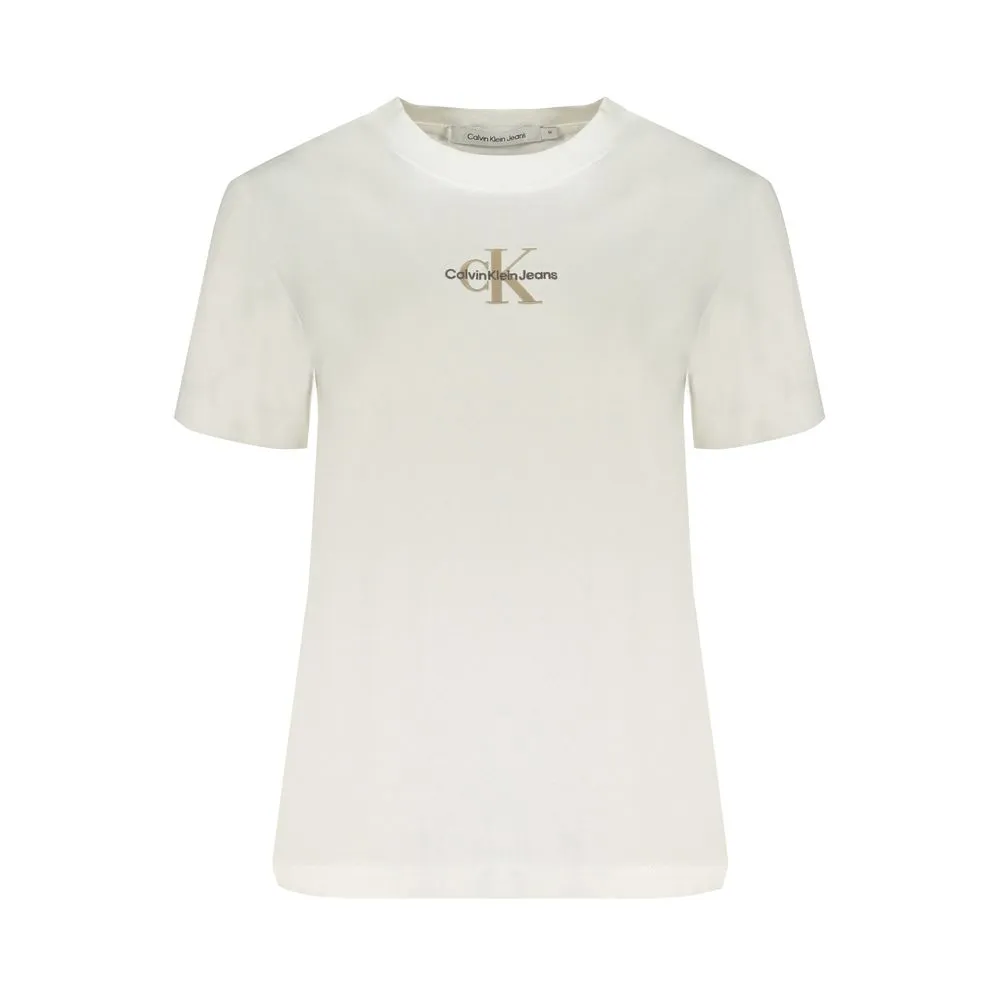 Calvin Klein Women's White Cotton Tops & T-Shirt