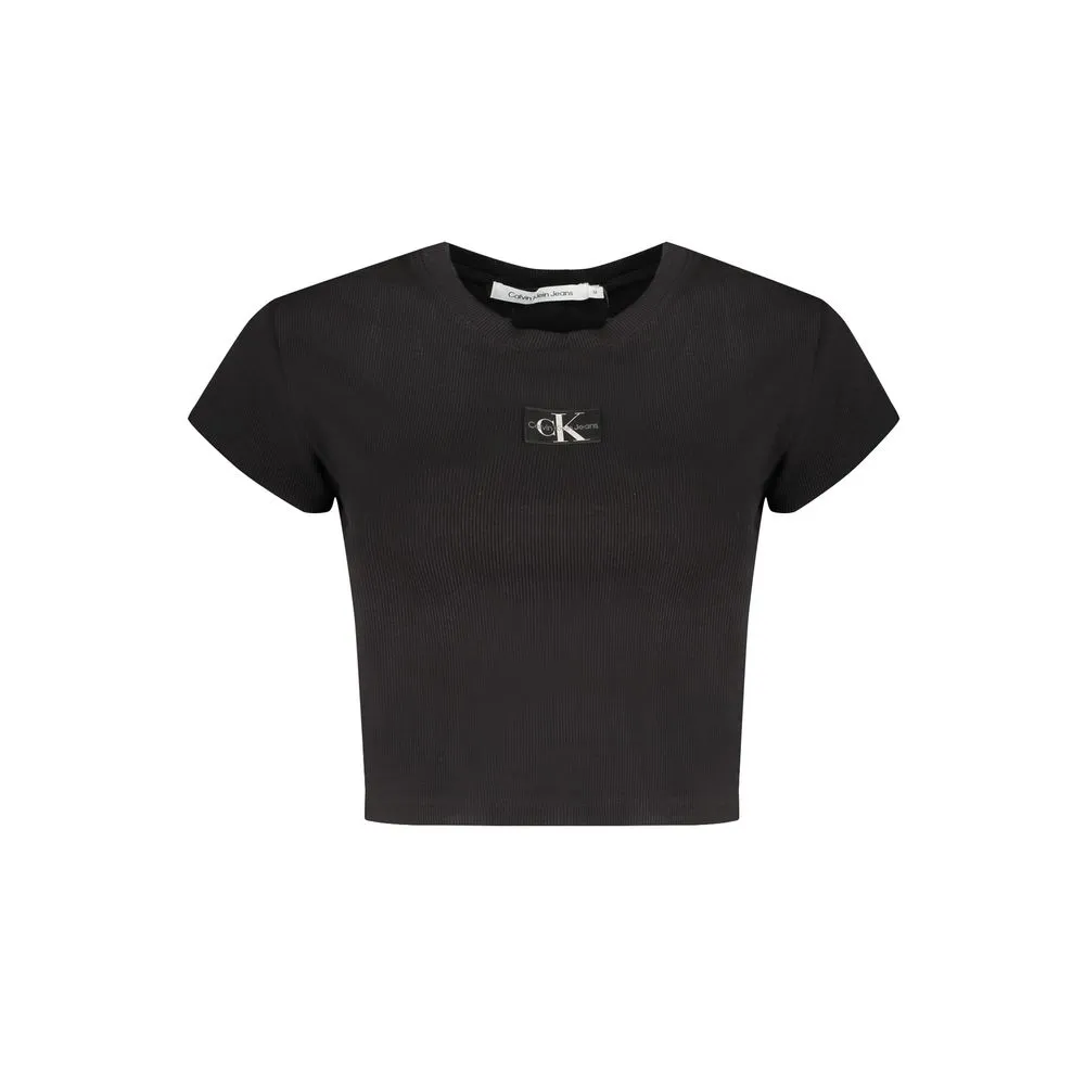 Calvin Klein Women's Black Cotton Tops & T-Shirt