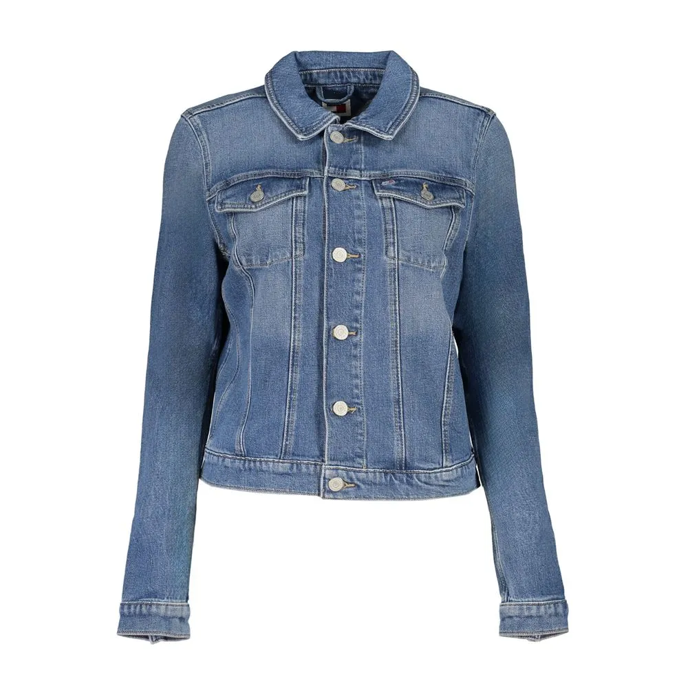 Tommy Hilfiger Women's Blue Cotton Jackets & Coat