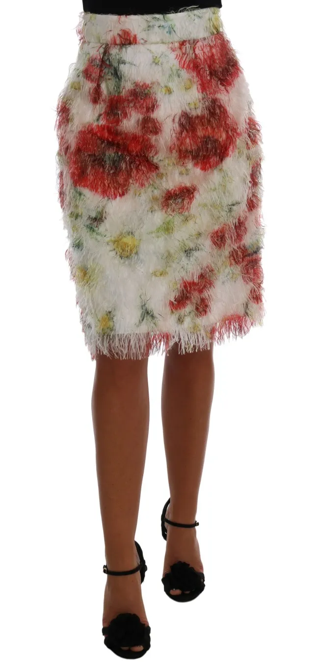 Dolce & Gabbana Women's Elegant Floral High-Waist Pencil Skirt