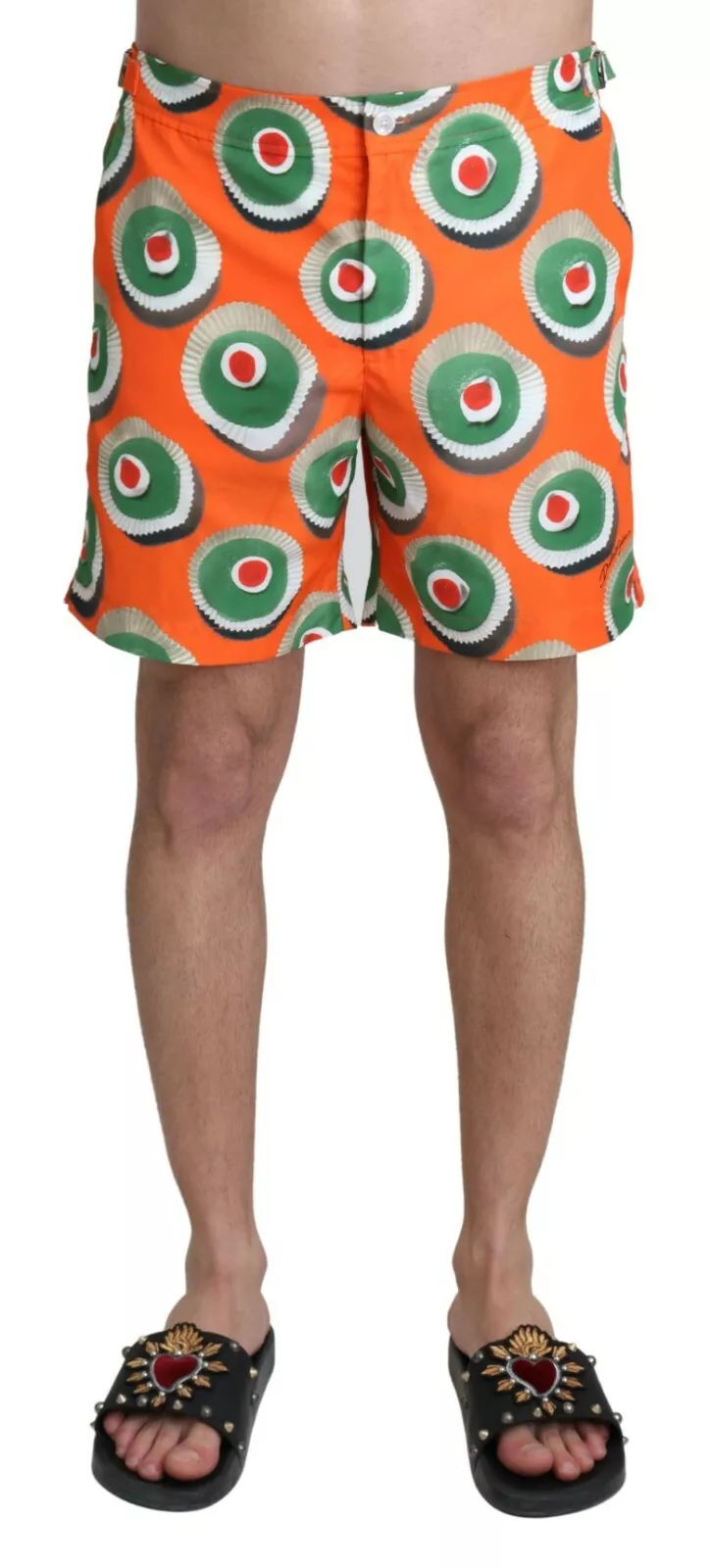 Dolce & Gabbana Men's Orange Cupcake Beachwear Shorts Swimwear