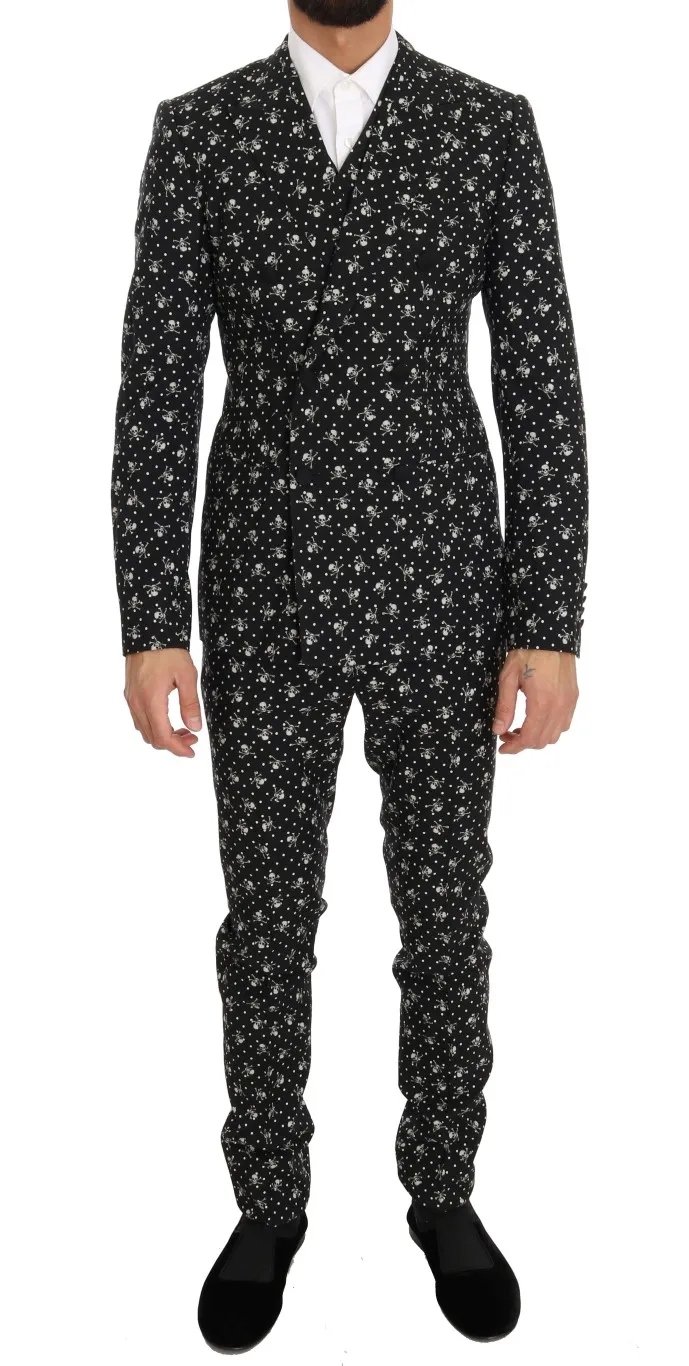 Dolce & Gabbana Men's Chic Skull Printed Slim Fit Men's Suit