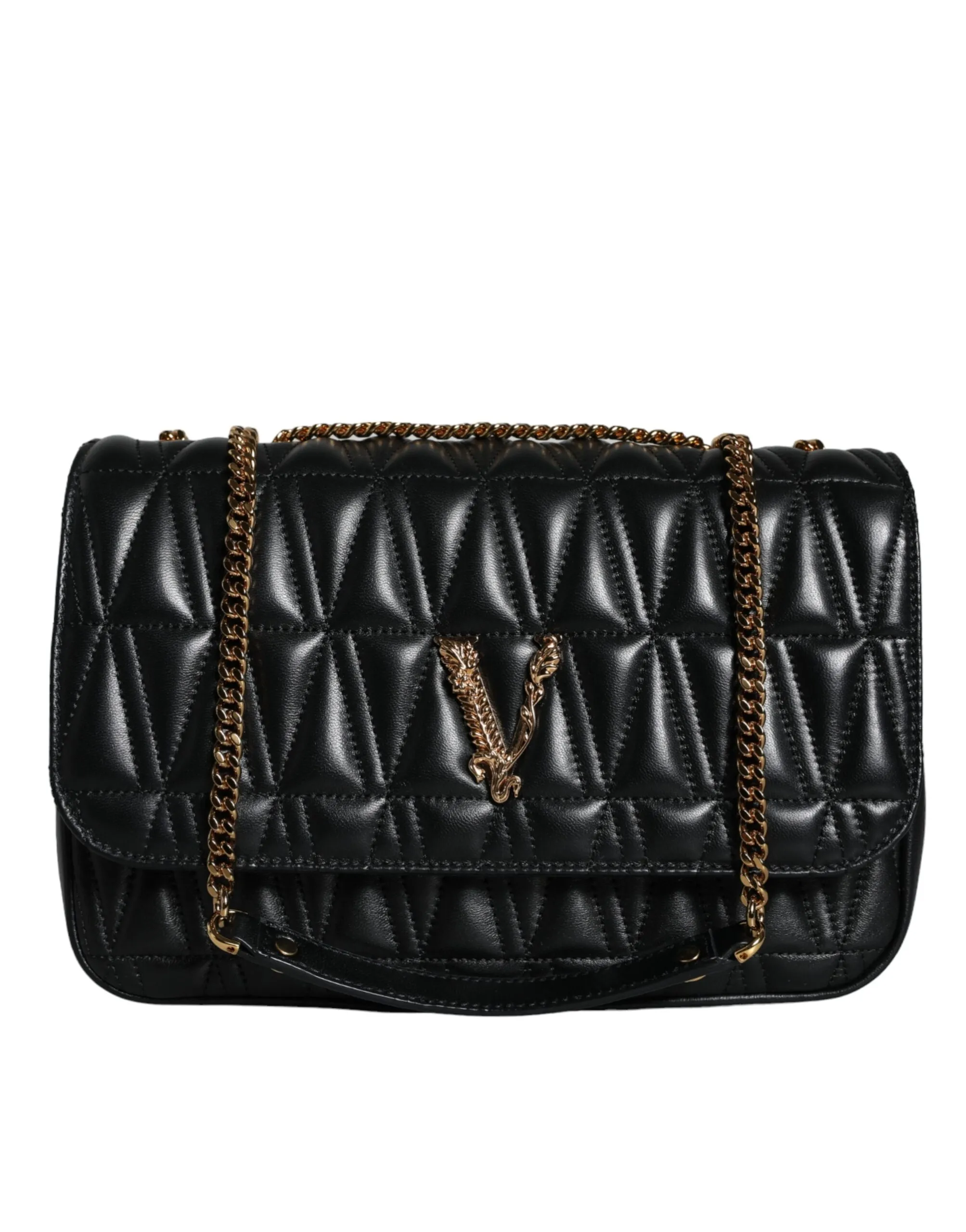 Versace Women's Black Mini Nappa Leather Crossbody Shoulder Bag