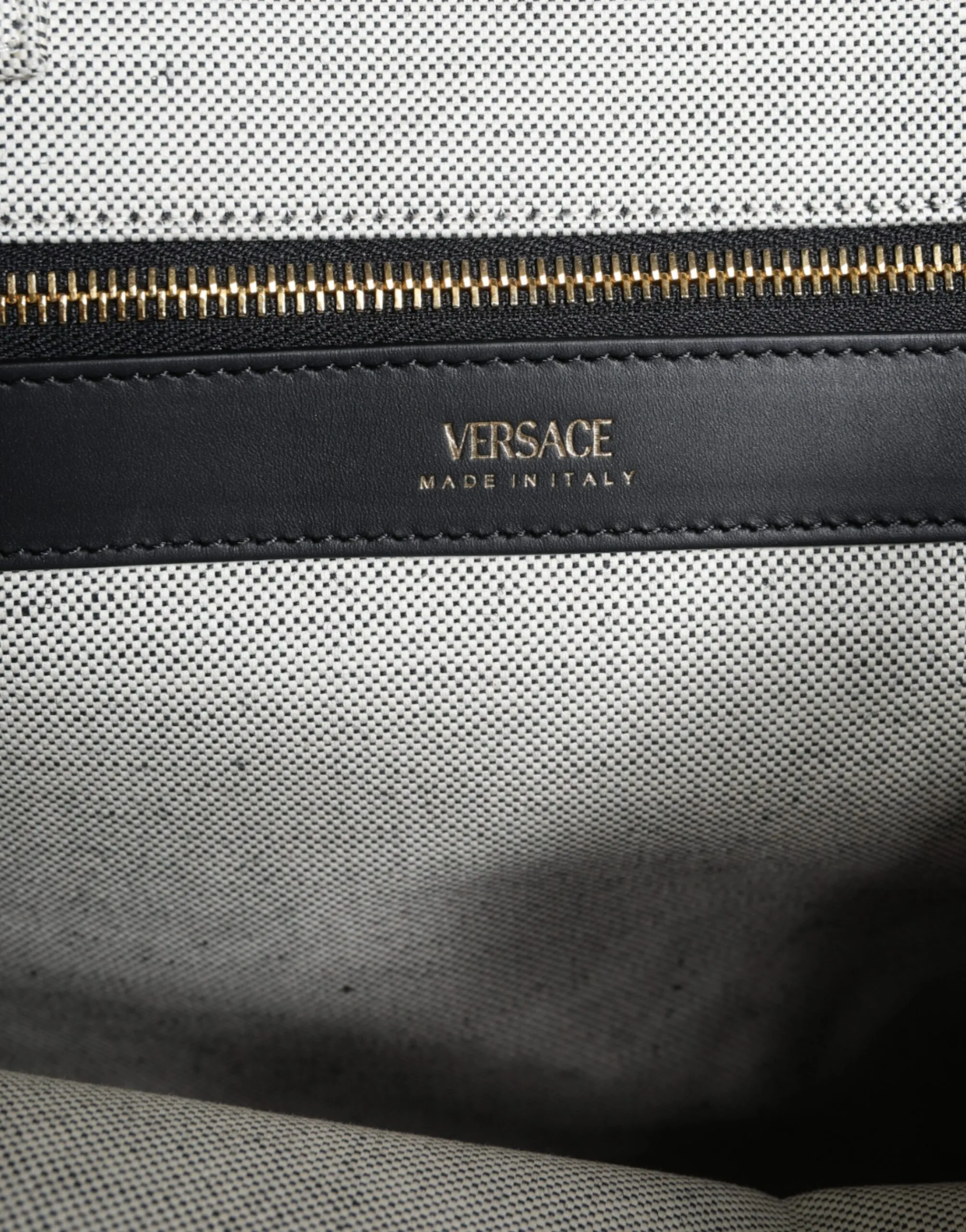 Versace Women's White Top Handle Canvas Leather Logo Crossbody Tote Bag