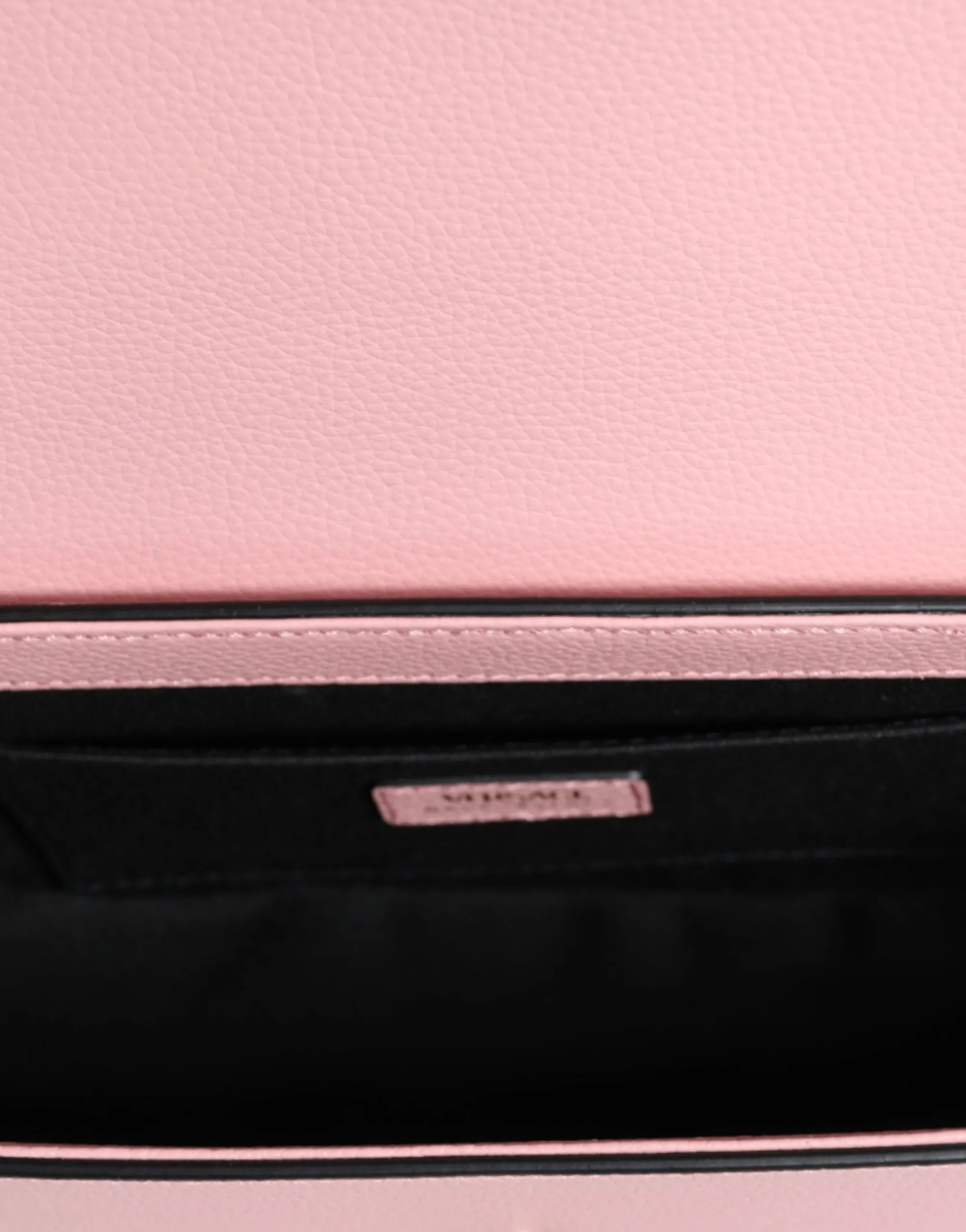 Versace Women's Pink Grainy Calf Leather Logo Crossbody Shoulder Bag