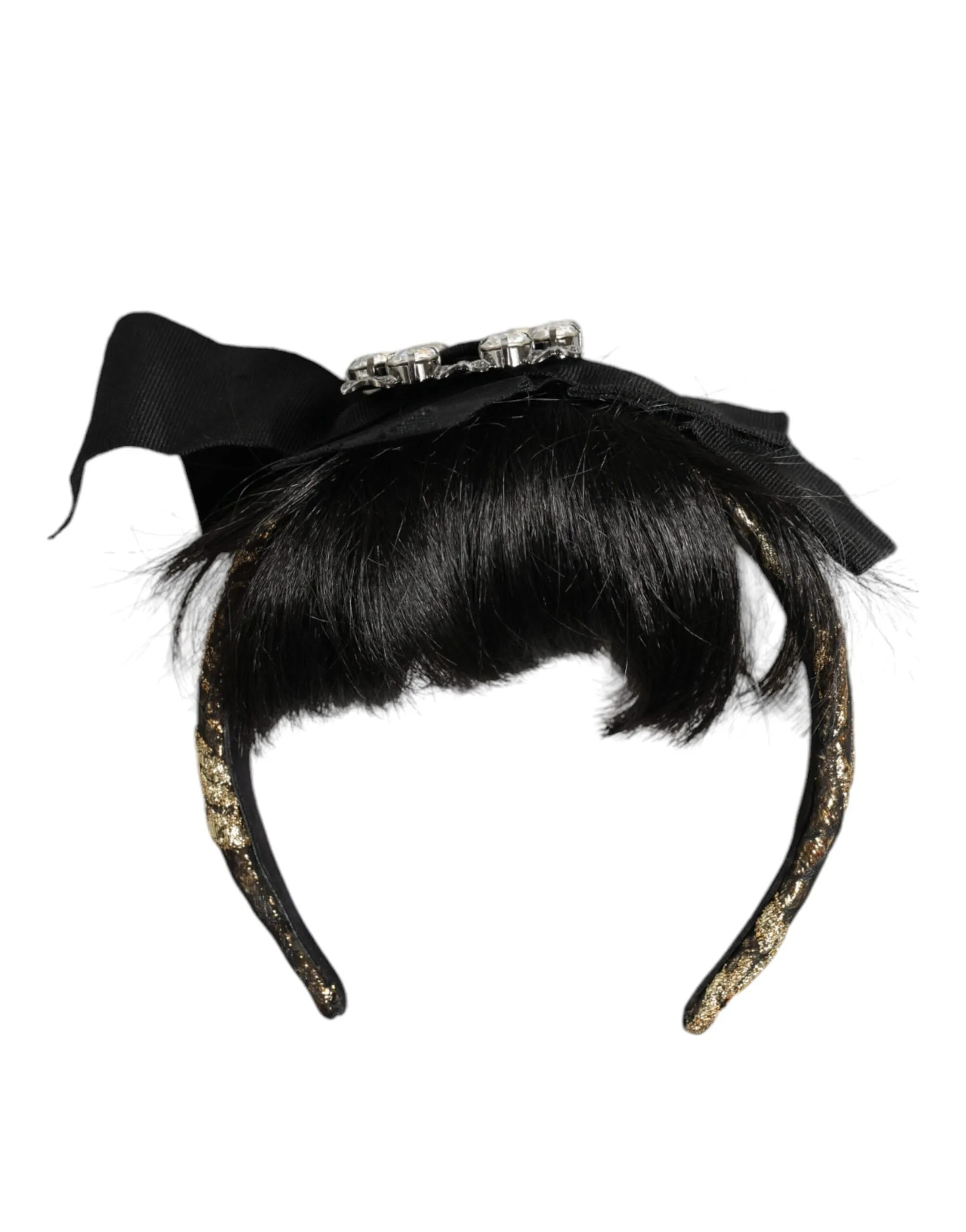 Dolce & Gabbana Women's Black Hair Parrucchiera Crystal Headband Diadem