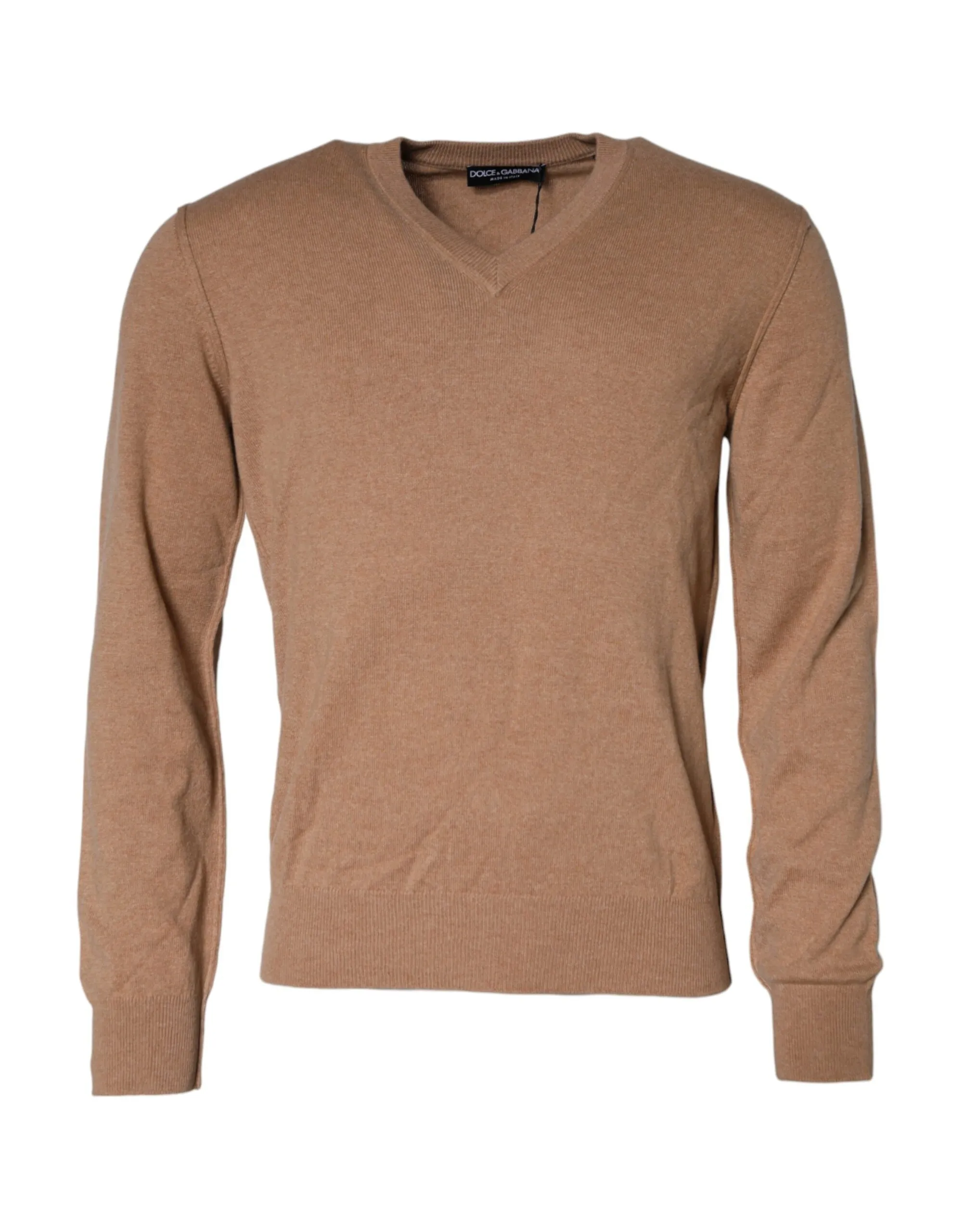 Dolce & Gabbana Men's Brown Cashmere Knit V-neck Pullover Sweater