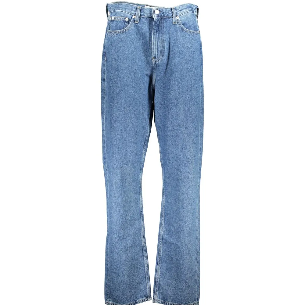 Calvin Klein Women's Blue Cotton Jeans & Pant