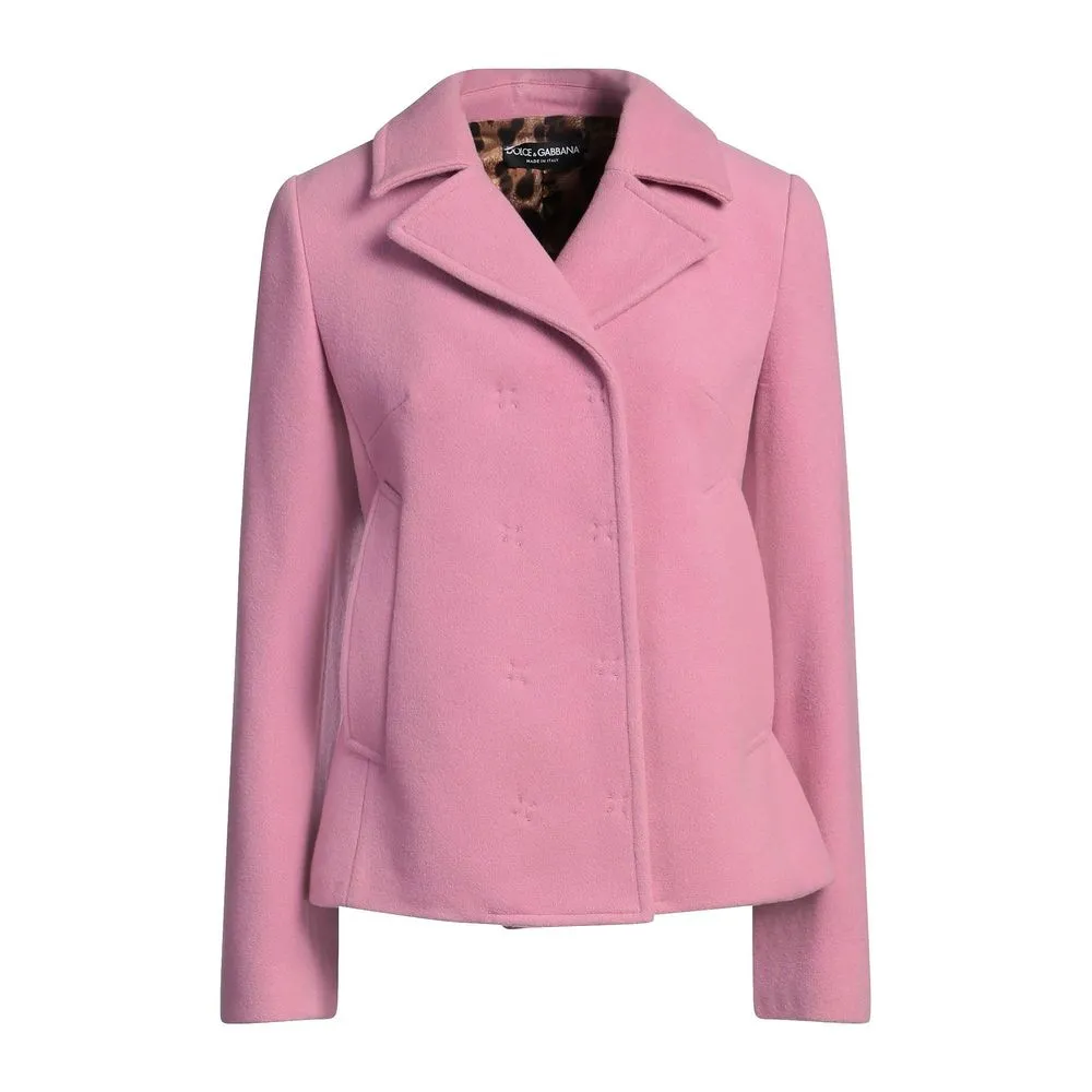 Dolce & Gabbana Women's Pink Wool Jackets & Coat