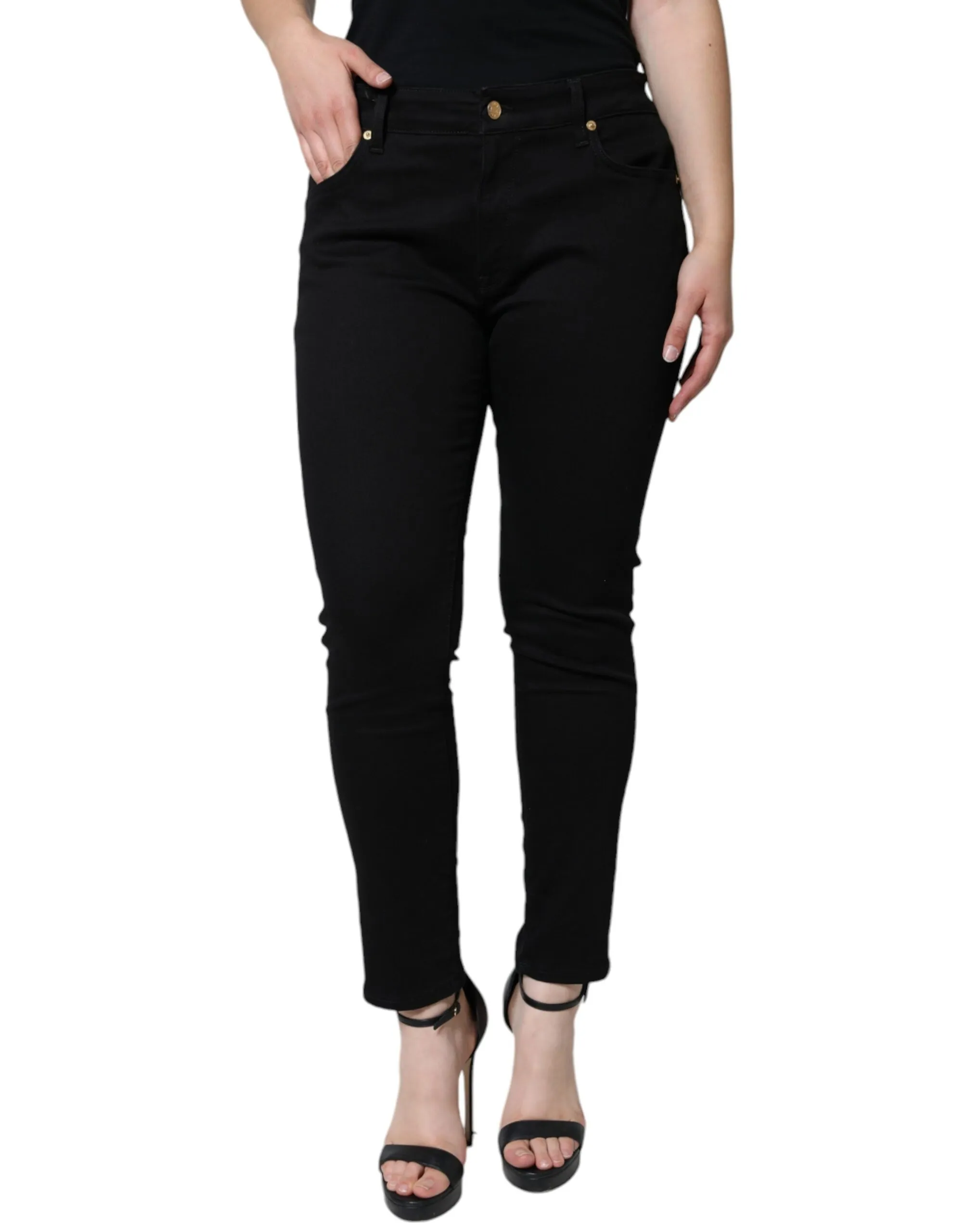 Dolce & Gabbana Women's Black Cotton Stretch Skinny Denim Jeans