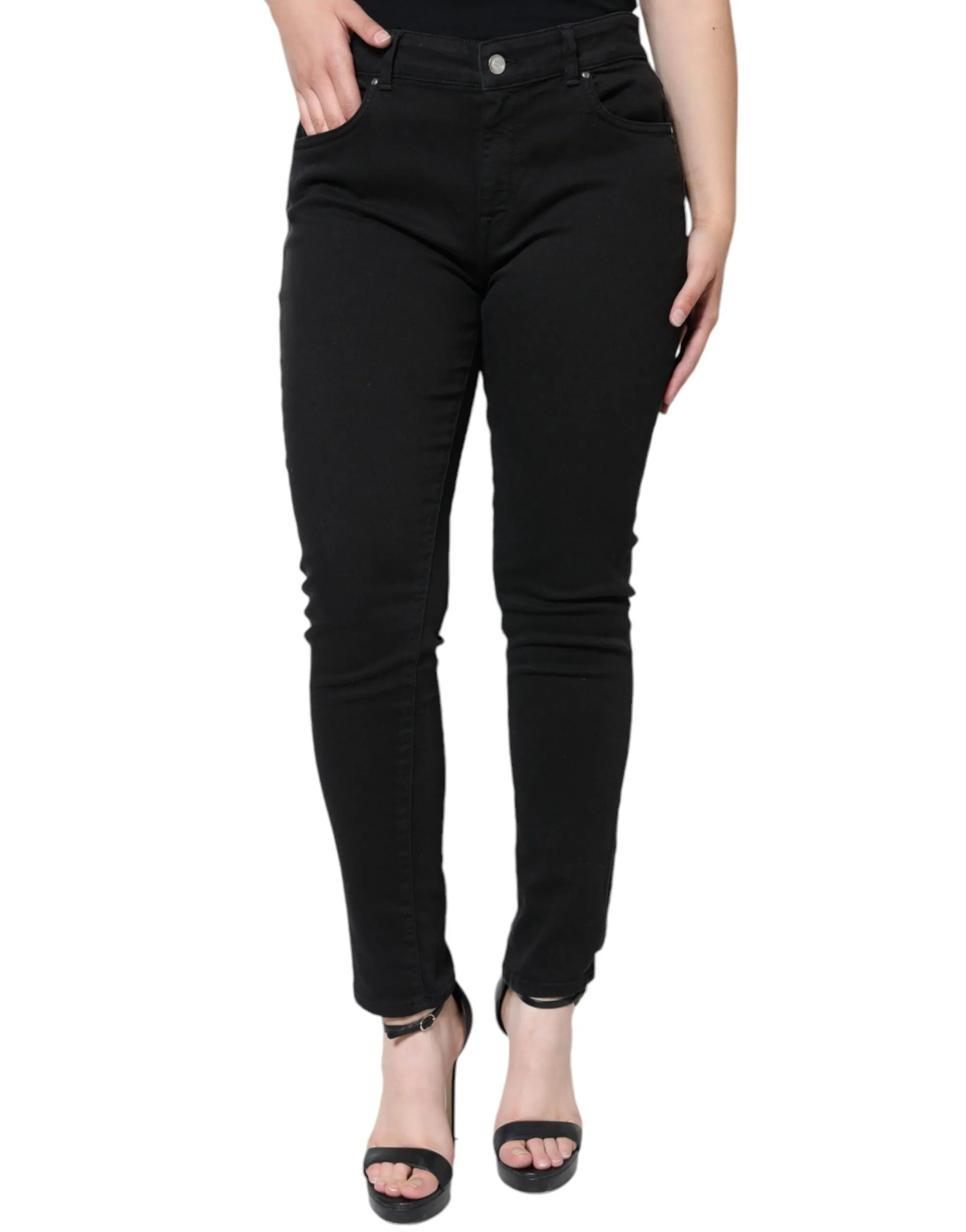 Dolce & Gabbana Women's Black Cotton Stretch Skinny Denim Jeans