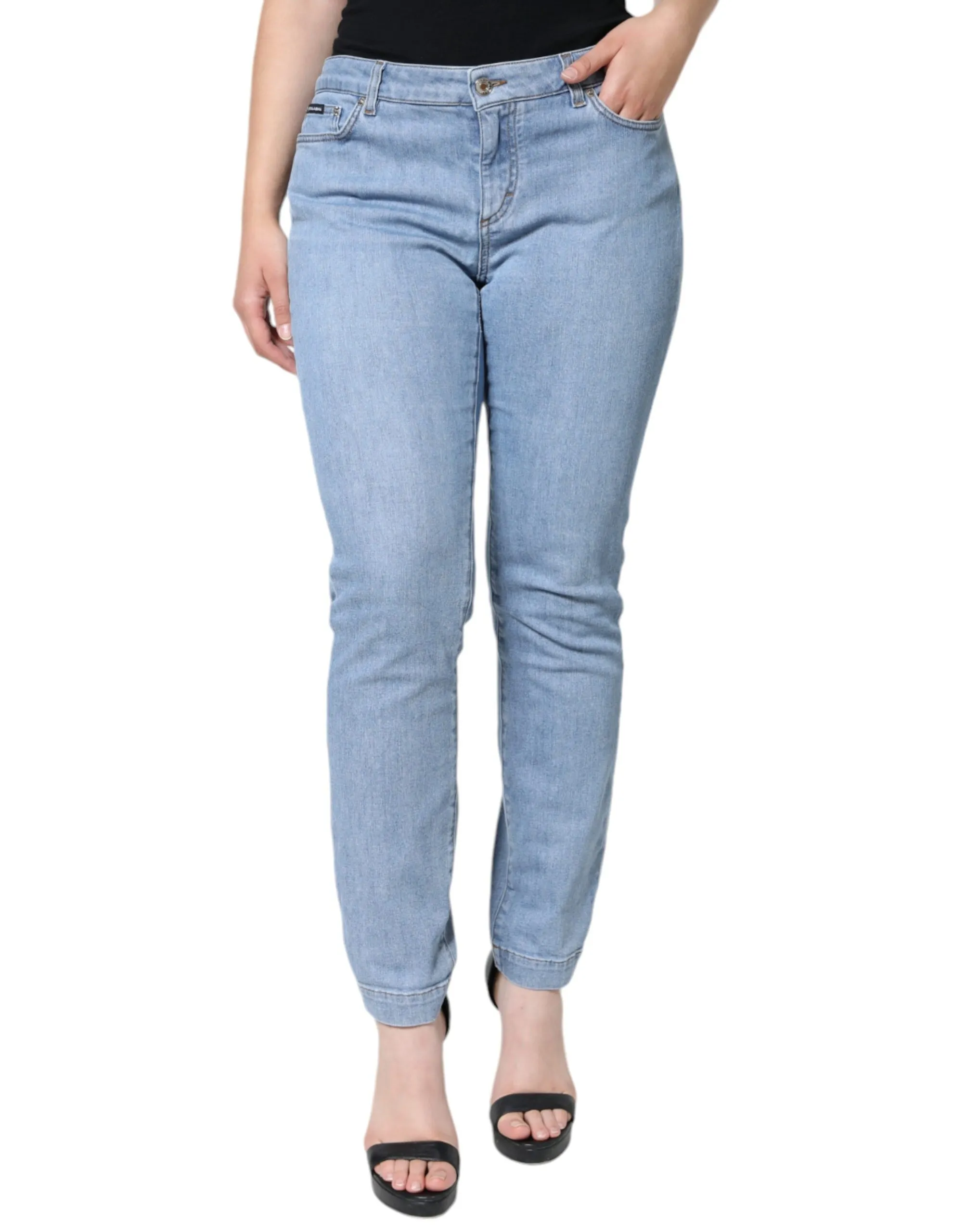 Dolce & Gabbana Women's Blue Pretty Slim Fit Cotton Denim Jeans