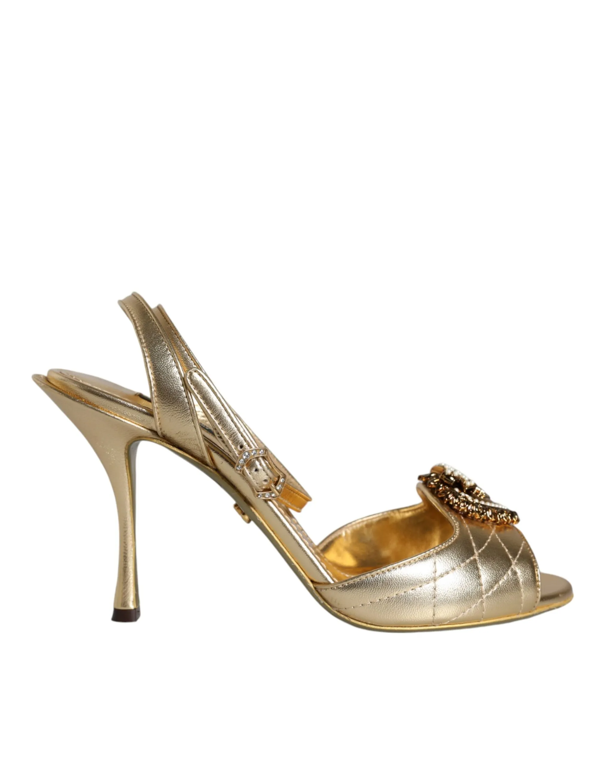Dolce & Gabbana Women's Gold Devotion Embellished Keira Sandals Shoes