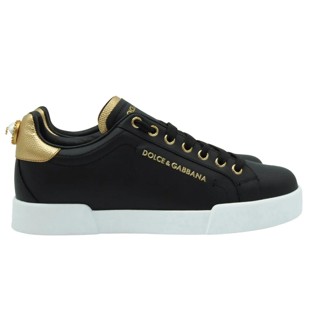 Dolce & Gabbana Women's Black Leather Di Calfskin Sneaker