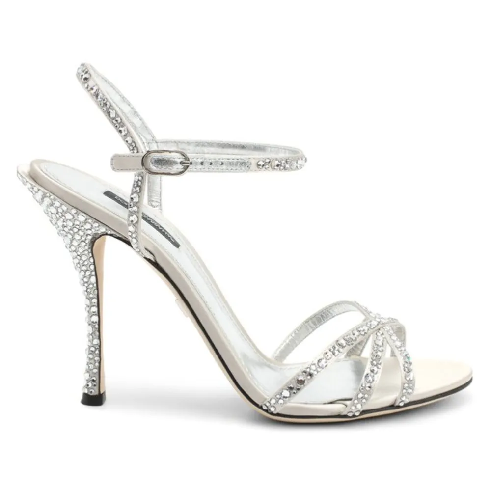 Dolce & Gabbana Women's Gray Leather Di Calfskin Sandal