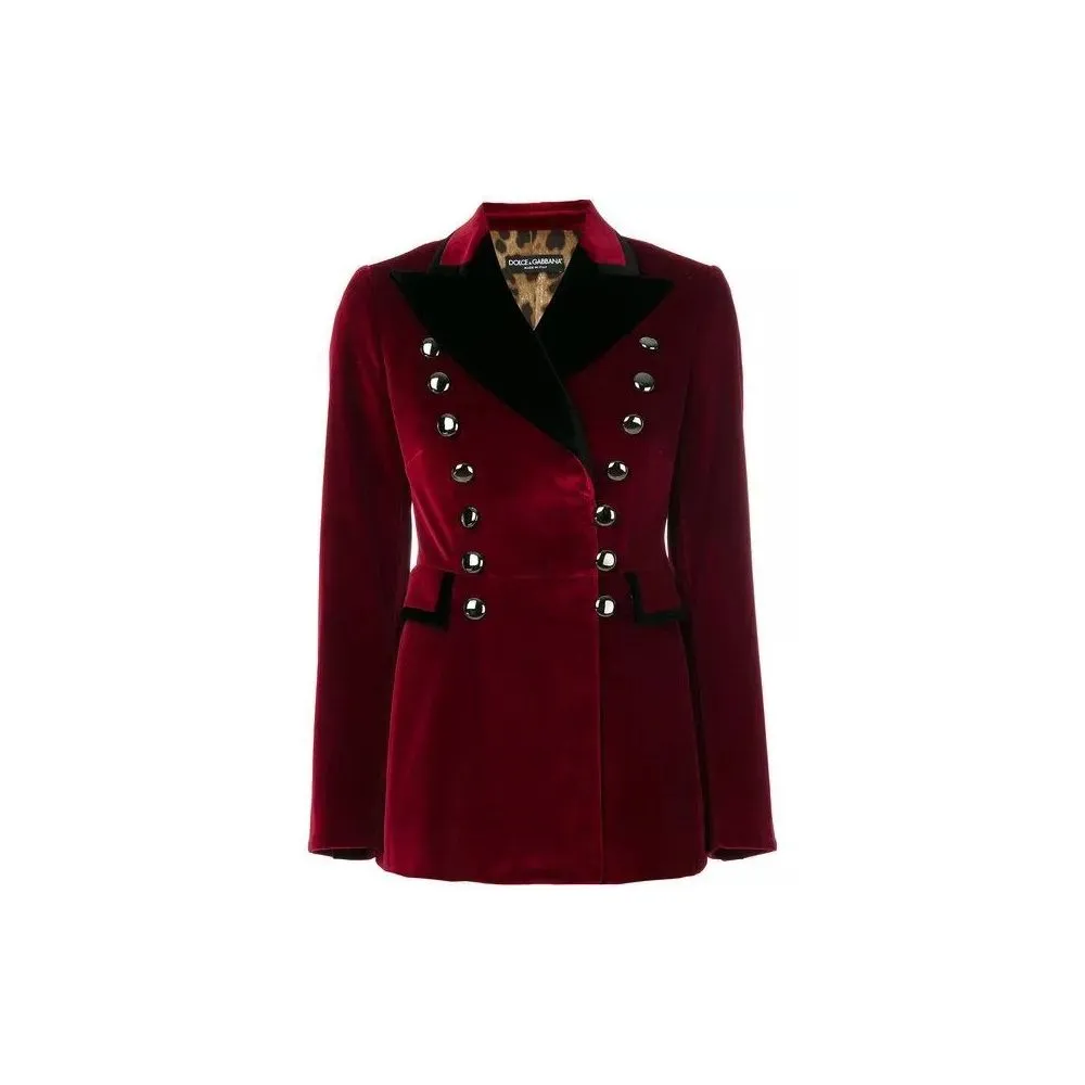 Dolce & Gabbana Women's Red Cotton Jackets & Coat