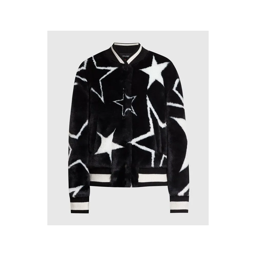 Dolce & Gabbana Women's Black Acrylic Jackets & Coat