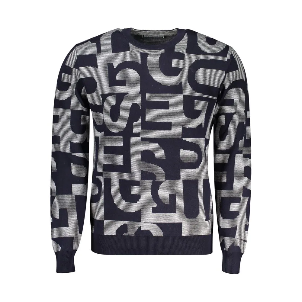 Guess Jeans Men's Blue Cotton Sweater